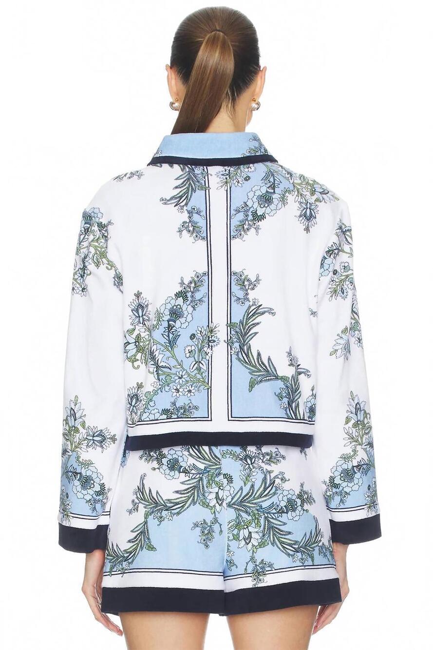 NEW VERONICA BEARD novelle cardigan in blue jay multi - Picture 3 of 4